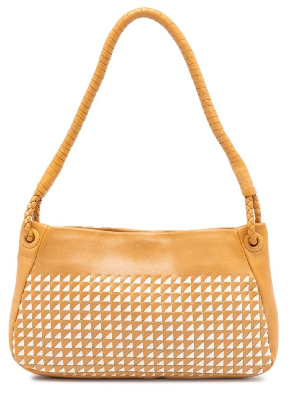 Bottega Veneta Caramel Leather Pyramid Studded Shoulder Bag